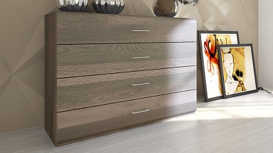 Komoda z masivu Bergamo, Materiál: Masiv Buk, Odstín: Olej Grau Blau #02