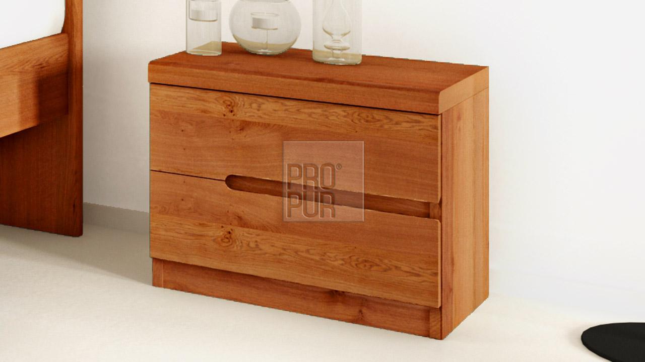  Dřevěný noční stolek z masivu PALERMO, Materiál: Masiv Dub, Odstín: Olej Orange Braun #11