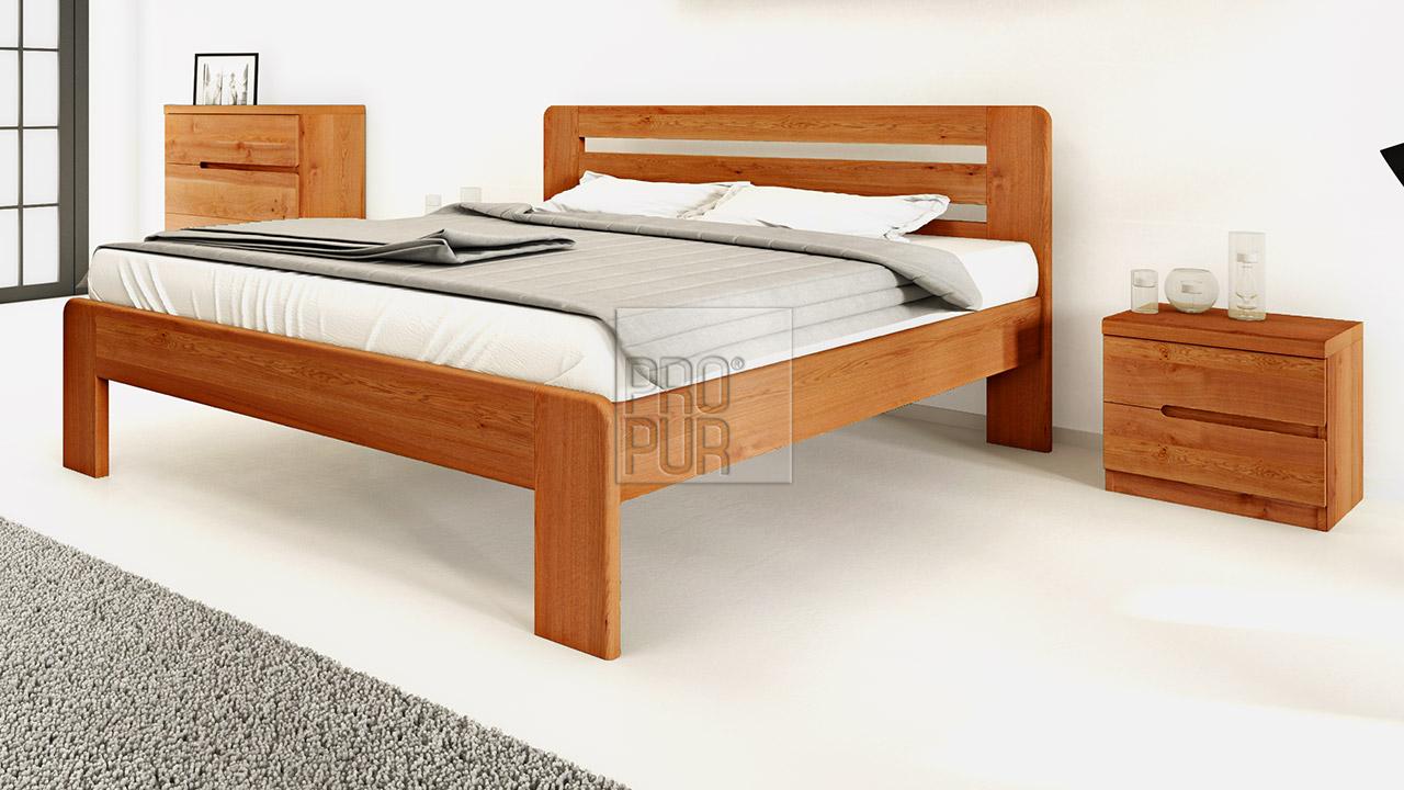 Dřevěný noční stolek z masivu PALERMO, Materiál: Masiv Dub, Odstín: Olej Orange Braun #12