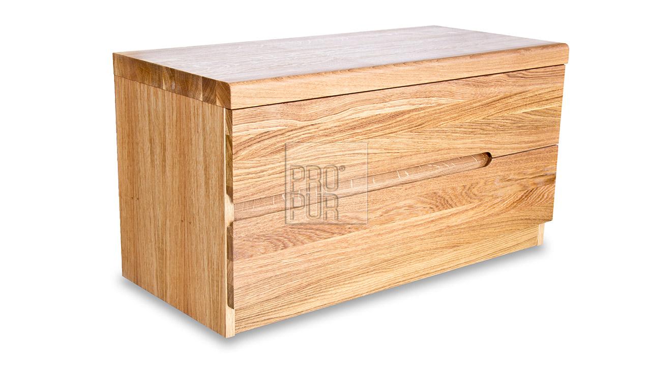 Dřevěný noční stolek z masivu PALERMO, Materiál: Masiv Dub, Odstín: Olej BIOFA Transparent #07