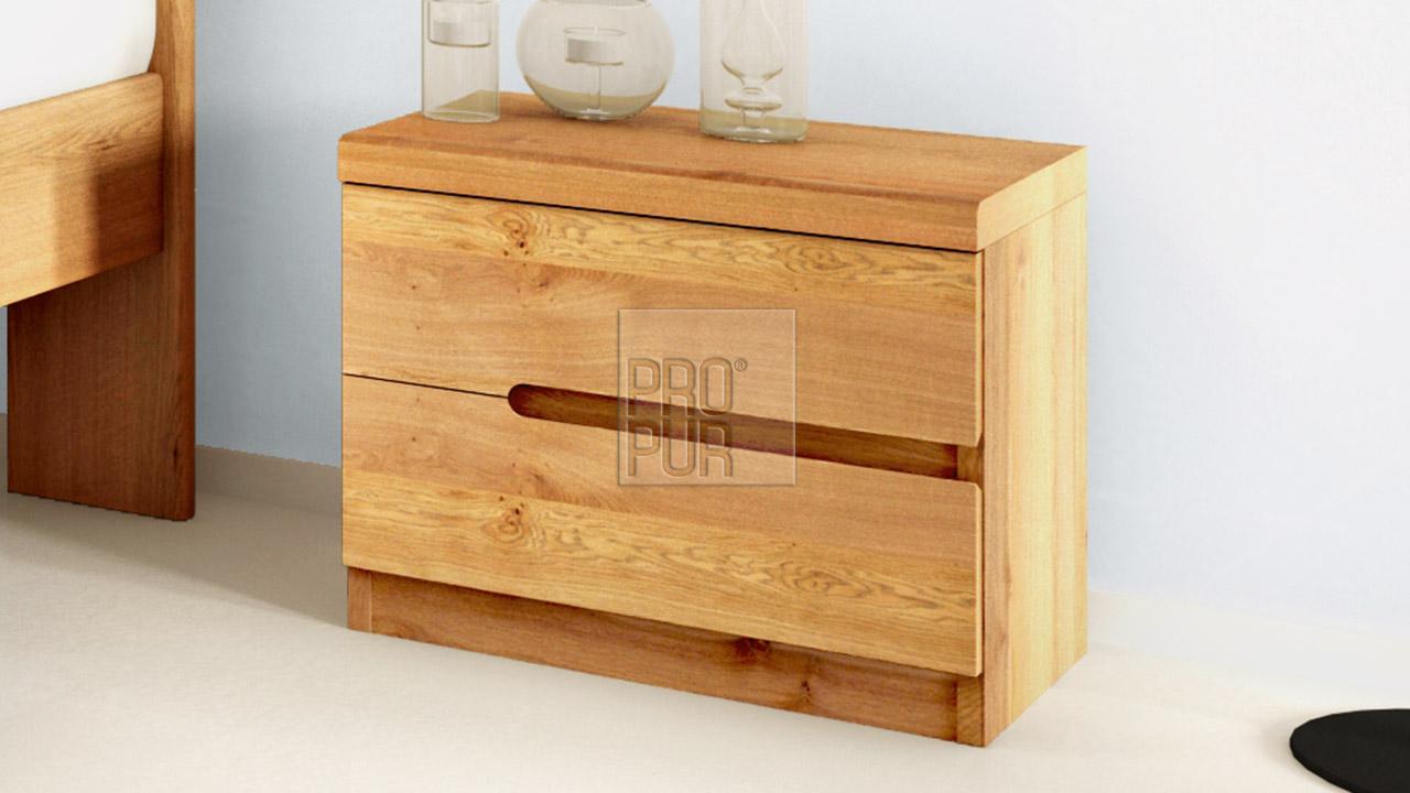  Dřevěný noční stolek z masivu PALERMO, Materiál: Masiv Dub, Odstín: Olej BIOFA Transparent #08
