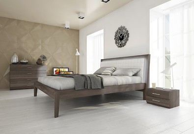 Moderní postele z masivu Bergamo buk - Olej BIOFA Grau Blau