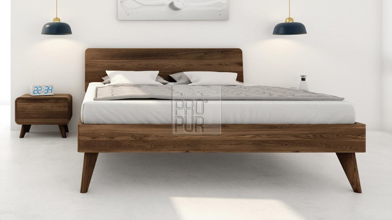 Designová postel z masivu CORTINA, Materiál: Masiv Dub, Odstín: Olej Garu #04
