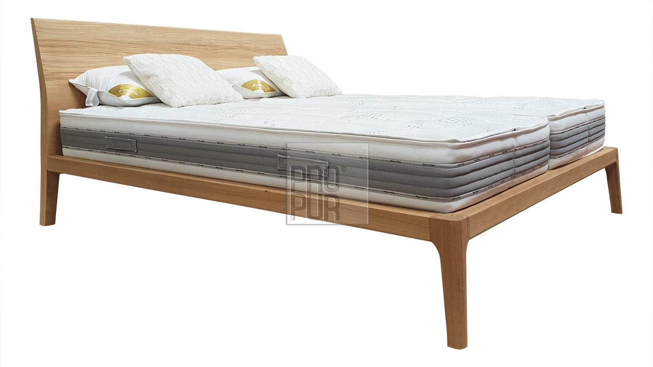 Designová postel z masivu GIULIA dvoulůžko Materiál: Masiv Dub, Odstín: Olej OSMO Transparent #05