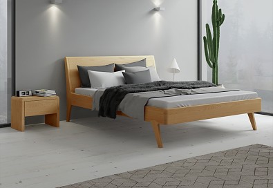 Designová postel LAGO dvoulůžko - Olej BIOFA Transparent přírodní odstín