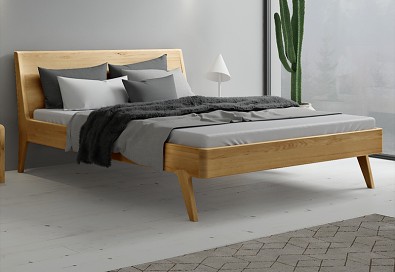 Designová postel LAGO dvoulůžko - Olej BIOFA Transparent přírodní odstín
