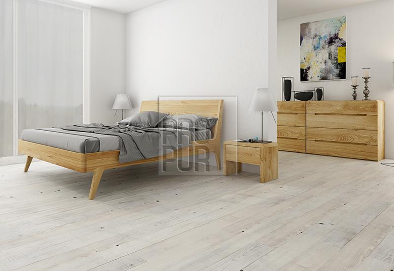  Designová postel LAGO dvoulůžko - Olej BIOFA Transparent přírodní odstín
