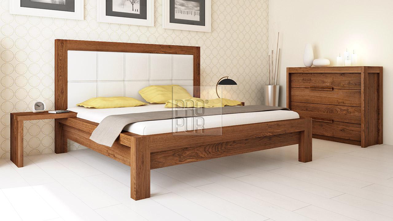 Designová postel z masivu MODENA, Materiál: Masiv Dub, Odstín Olej Nuss Braun #04