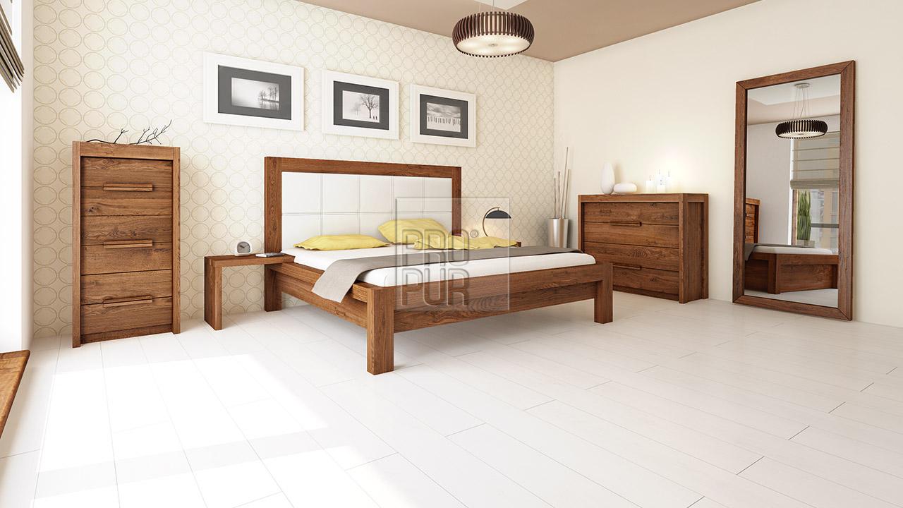 Designová postel z masivu MODENA, Materiál: Masiv Dub, Odstín Olej Nuss Braun #05